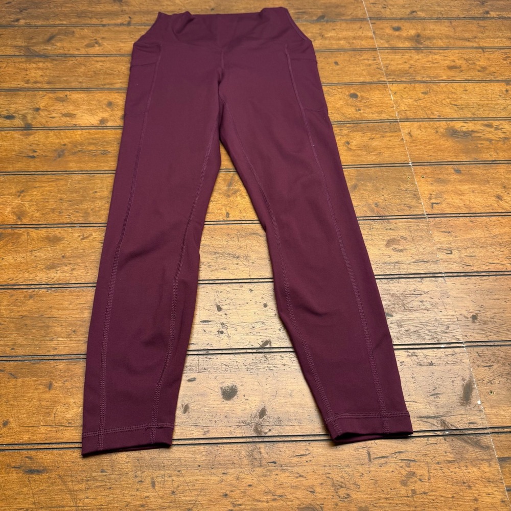 YOGALICIOUS LUX Burgundy‎ High Waist Leggings with Pockets Size S